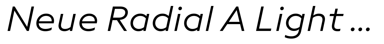 Neue Radial A Light Italic